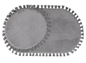 Modern Dekoratif Yıkanabilir Peluş Puffy Kaymaz Taban Oval Püskül Saçaklı 2'li Banyo Paspası 50x80 - 2