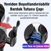 Polham Araç içi Bardaklık Girişli Genişlik Ayarlamalı Kilit Sistemli Bardak ve Şişe Tutucu, Sarsılmaz - 5