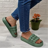 Sonimix 12701 Mint Yeşili Hafif Rahat Günlük Havuz Plaj Kadın Terliği thumbnail 3