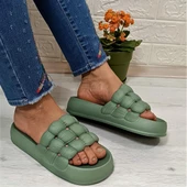 Sonimix 12701 Mint Yeşili Hafif Rahat Günlük Havuz Plaj Kadın Terliği thumbnail 2