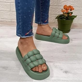 Sonimix 12701 Mint Yeşili Hafif Rahat Günlük Havuz Plaj Kadın Terliği thumbnail 1