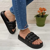 Sonimix 12701 Siyah Hafif Rahat Günlük Havuz Plaj Kadın Terliği thumbnail 3