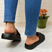 Sonimix 12701 Siyah Hafif Rahat Günlük Havuz Plaj Kadın Terliği thumbnail 5