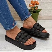 Sonimix 12701 Siyah Hafif Rahat Günlük Havuz Plaj Kadın Terliği thumbnail 2