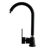 Banyo Lavabo Musluğu Siyah Bataryası Mix Eyve Sıcak Soğuk Çift Su Girişli Çeşmesi 34 cm - 4