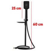 Tivolü Sürgülü Banyo Duş Seti Duş Başlığı Sistemi Siyah - 3