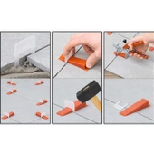 Seviye Tespit Artısı Klipsi Fayans Hizalama Derz Artısı Beyaz 2 mm 100 Adet thumbnail 5