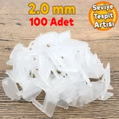 Seviye Tespit Artısı Klipsi Fayans Hizalama Derz Artısı Beyaz 2 mm 100 Adet thumbnail 1