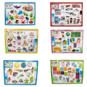 Farbu Oyuncak Eğitici Şekilli Magnet Puzzle ve Çift Taraflı Yazı Tahtası 3+ Yaş Üzeri Çocuklar İçin Beyaz - Kara Tahta Eşleştirme Manyetik Puzzle - 5