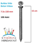Buldex Beton Vidası 7.5X150mm 100 Adet Torx Buldeks Vida 15 cm - 1