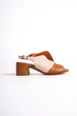 Salsa Taba Hakiki Deri Sandalet Günlük Kalın Topuklu Ayakkabı - 4