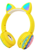 CXT-950 RGB Led Işıklı Kedi Kulağı Band Tasarımı Ayarlanabilir Katlanabilir Kulak Üstü Bluetooth Kulaklık - 4
