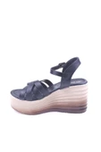 Papuç Sepeti Spr 514 Kadın 9 Cm Dolgu Topuklu Cilt Sandalet - 3