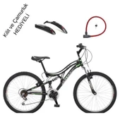 Salcano Hector 26 Jant Çift Amortisörlü Dağ Bisikleti Kilit ve Çamurluk Hediyeli - 1