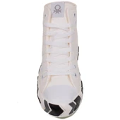 Benetton Beyaz Unisex Uzun Suni Deri Mevsimlik Spor thumbnail 4