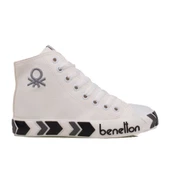 Benetton Beyaz Unisex Uzun Suni Deri Mevsimlik Spor thumbnail 2