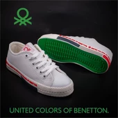 Benetton Beyaz Unisex Kısa Suni Deri Mevsimlik Spor - 5