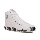 Benetton Beyaz Unisex Uzun Suni Deri Mevsimlik Spor thumbnail 1