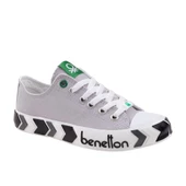 Benetton Gri Kadın Çizgili Spor Ayakkabı BN-30620 - 1