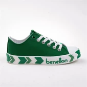 Benetton Yeşil Kadın Çizgili Spor Ayakkabı BN-30620 - 2
