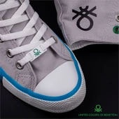 Benetton Gri Kadın Uzun Spor Ayakkabı BN-30189 - 6