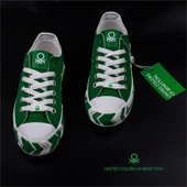 Benetton Yeşil Kadın Çizgili Spor Ayakkabı BN-30620 - 4
