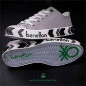 Benetton Gri Kadın Çizgili Spor Ayakkabı BN-30620 - 7