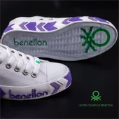 Benetton Lila Kadın Çizgili Spor Ayakkabı BN-30620 thumbnail 4