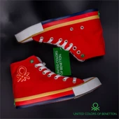 Benetton Kırmızı Kadın Uzun Spor Ayakkabı BN-30189 - 7