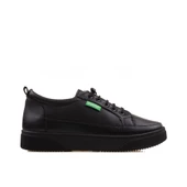 Benetton Siyah Yumuşak Deri Kadın Sneaker BN 30366 - 1
