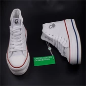 Benetton Beyaz Kalın Taban Kadın Uzun Keten Spor Ayakkabı BN30939 thumbnail 5