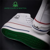 Benetton Beyaz Kalın Taban Kadın Uzun Keten Spor Ayakkabı BN30939 thumbnail 4