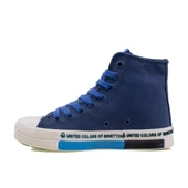 Benetton Mavi Beyaz Uzun Kadın Keten Spor Ayakkabı BN 70021 thumbnail 3