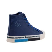 Benetton Mavi Beyaz Uzun Kadın Keten Spor Ayakkabı BN 70021 thumbnail 4