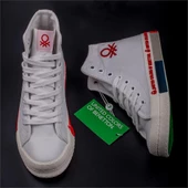 Benetton Kırmızı Beyaz Uzun Kadın Keten Spor Ayakkabı BN 70021 - 5
