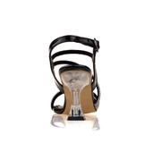 M2S Siyah Şeffaf Topuk Bilek Taşlı Kadın Şık Abiye Ayakkabı thumbnail 4