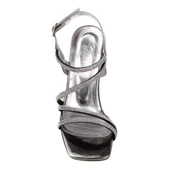 M2S Platin Şeffaf Topuk Bilek Taşlı Kadın Şık Abiye Ayakkabı thumbnail 5