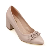 M2S Krem Kare Topuk Kadın Klasik Ayakkabı thumbnail 6