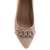 M2S Krem Kare Topuk Kadın Klasik Ayakkabı thumbnail 5