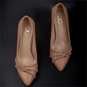 M2S Sütlü Kahve Taş Detaylı Kadın Klasik Ayakkabı thumbnail 7