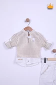 Babyhola Gofre Kumaş Gömlek Pantolon Erkek Çocuk Takım 2126 - 6
