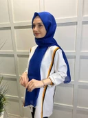 Siyane Scarf Tül Görünümlü Şal - Pırlanta Abiye Düğünlük Şal 00790  SAKS thumbnail 3