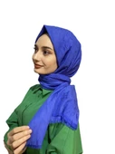 Loryan Scarf Viva Crush Pamuklu Şal 00380  İNDİGO thumbnail 3