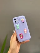 Iphone 11 Uyumlu Sevimli Ayıcıklı Puf Kılıf - 4