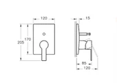 VitrA A42212 Flo S Ankastre Banyo Bataryası Krom - 2