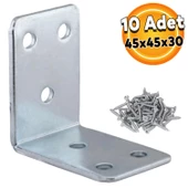 Mobilya Eşya Dolap Duvara Sabitleme Köşebent Bağlantı Aparatı L Demiri Gönye 45x45x30 Mm (10 ADET) - 1