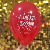 12" İyi Ki Doğdun Baskılı Balon Karışık 1+1 - 100 Adet - 1