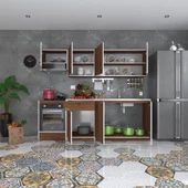 Kenzlife hazır mutfak seti nayakan cvz 240 cm genişlik üst tezgahsız ankastre fırın modüllü thumbnail 2