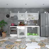 Kenzlife hazır mutfak seti nayakan byz 240 cm genişlik üst tezgahsız ankastre fırın modüllü thumbnail 2