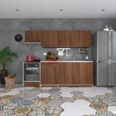 Kenzlife hazır mutfak seti nayakan cvz 240 cm genişlik üst tezgahsız ankastre fırın modüllü thumbnail 1